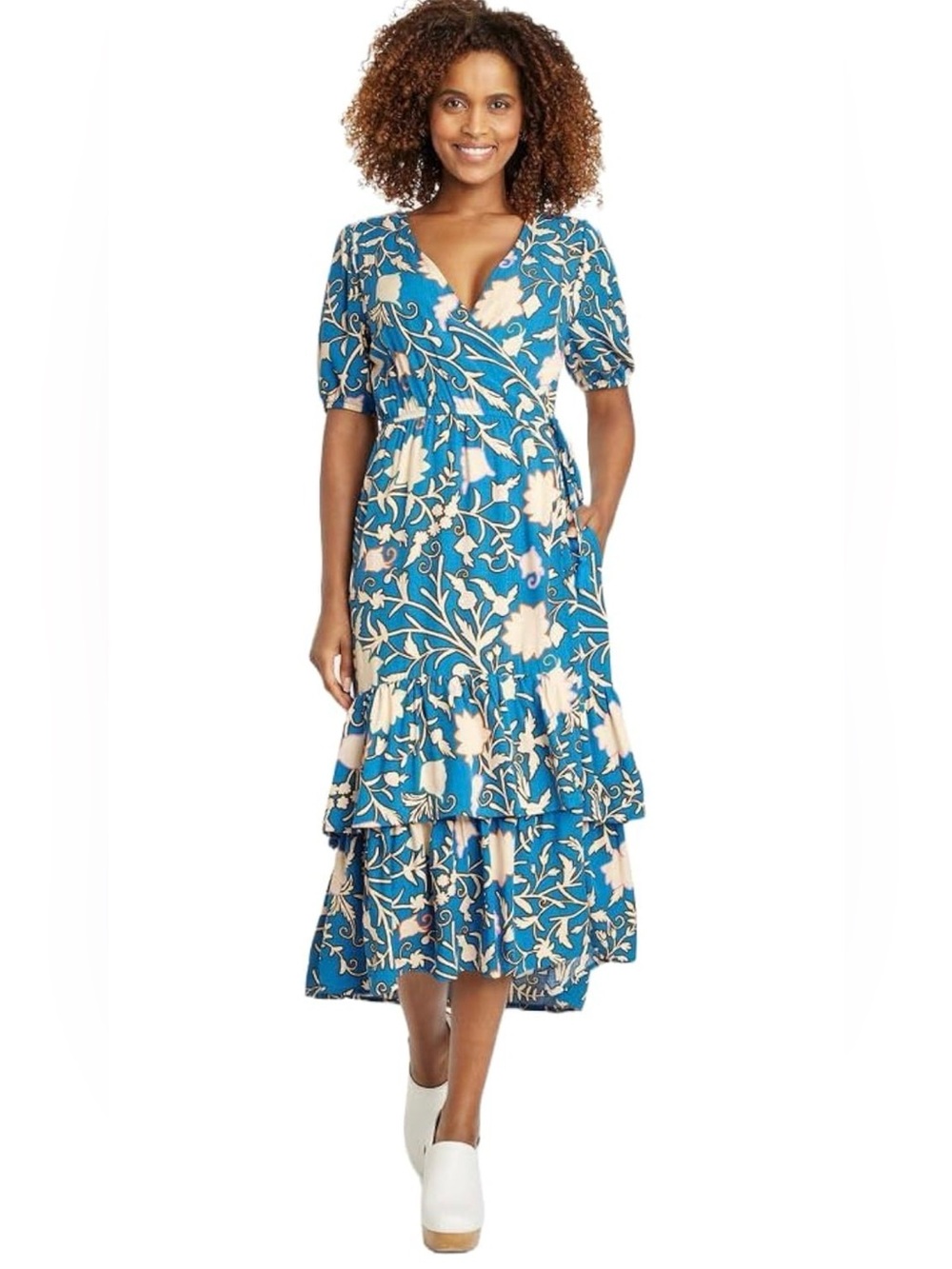 Knox Rose Floral Teal Midi Dress
